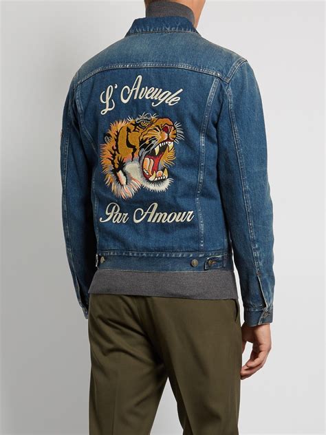 bomber jacket gucci|Gucci men's denim trucker jacket.